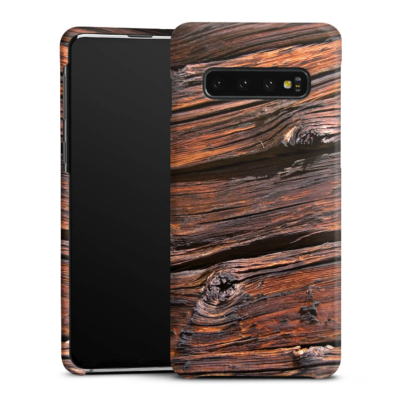 Galaxy S10 Handy Premium Case Smartphone Handyhülle Schutzhülle matt Beams Wooden Look Wood Premium Case