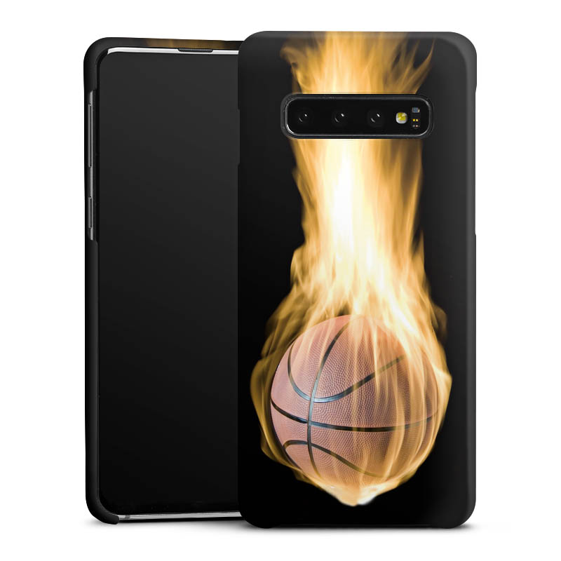 Galaxy S10 Handy Premium Case Smartphone Handyhülle Schutzhülle matt Basketball Sports Fire Premium Case