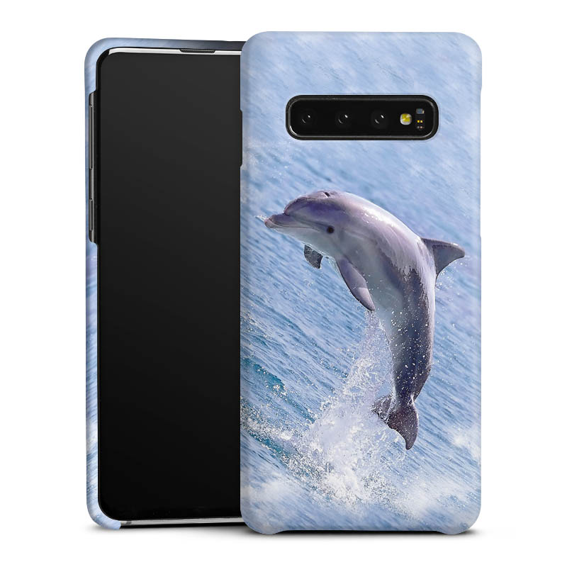 Galaxy S10 Handy Premium Case Smartphone Handyhülle Schutzhülle matt Dolphin Ocean Wale Premium Case