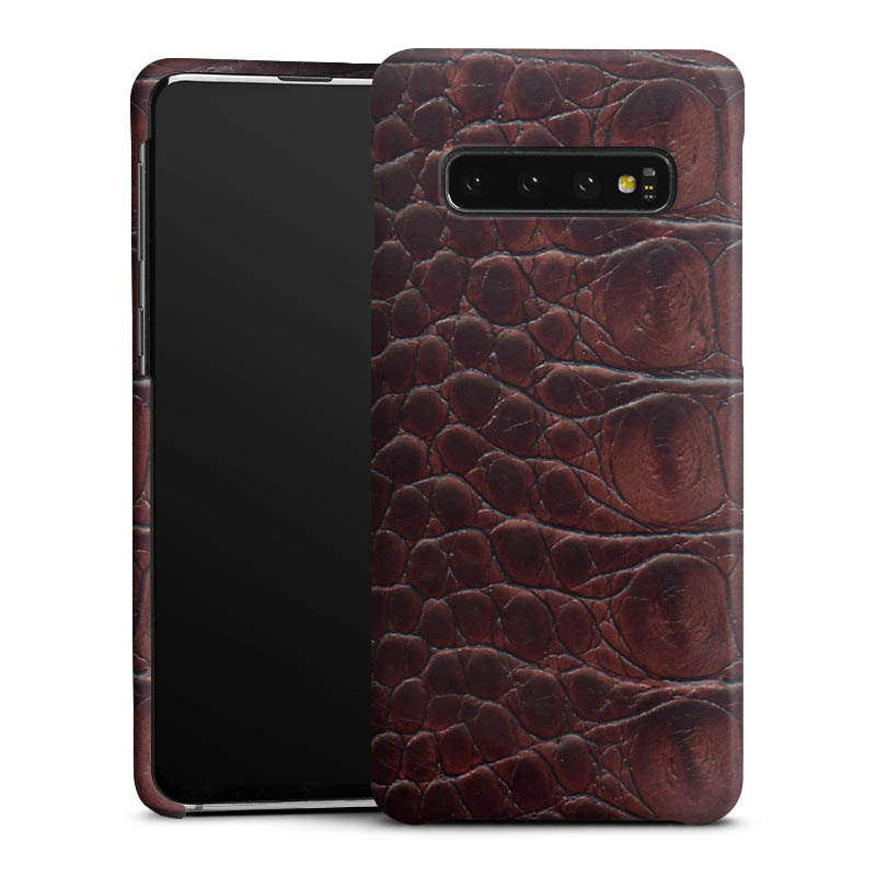 Galaxy S10 Handy Premium Case Smartphone Handyhülle Schutzhülle matt Crocodile Animal Print Leather Premium Case