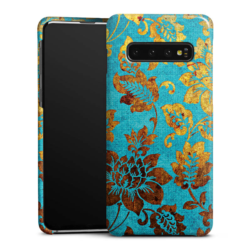 Galaxy S10 Handy Premium Case Smartphone Handyhülle Schutzhülle glänzend Ornament Vintage Flowers Premium Case