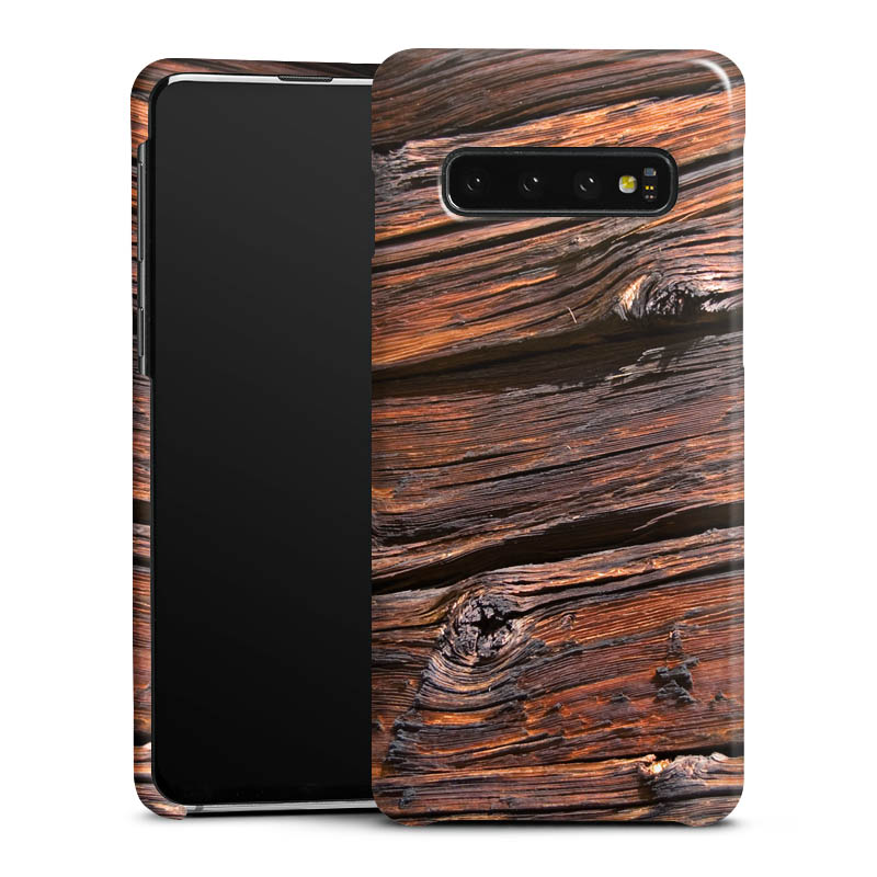 Galaxy S10 Handy Premium Case Smartphone Handyhülle Schutzhülle glänzend Beams Wooden Look Wood Premium Case