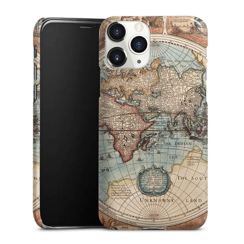 iPhone 11 Pro Handy Premium Case Smartphone Handyhülle Schutzhülle glänzend World Map Vintage Map Premium Case