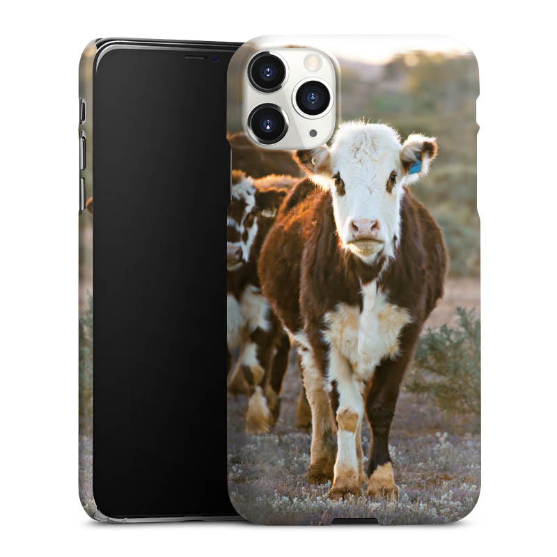 iPhone 11 Pro Max Handy Premium Case Smartphone Handyhülle Schutzhülle matt Cow Farmer Calf Premium Case