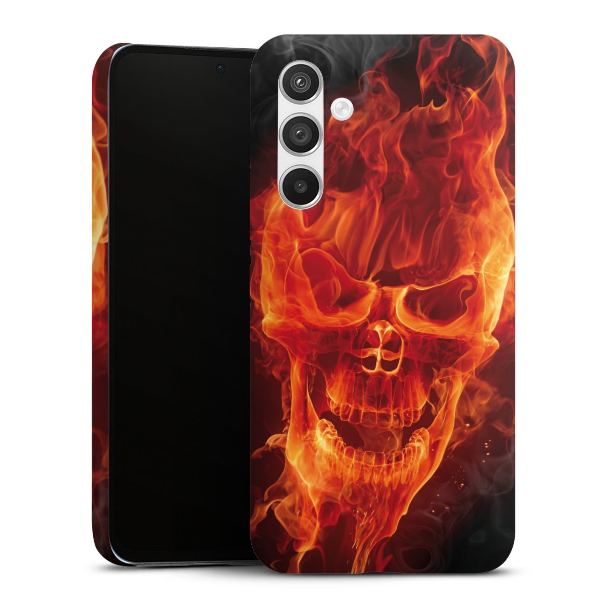 Galaxy A54 5G Handy Premium Case Smartphone Handyhülle Schutzhülle matt Totenkopf Skull Fire Premium Case