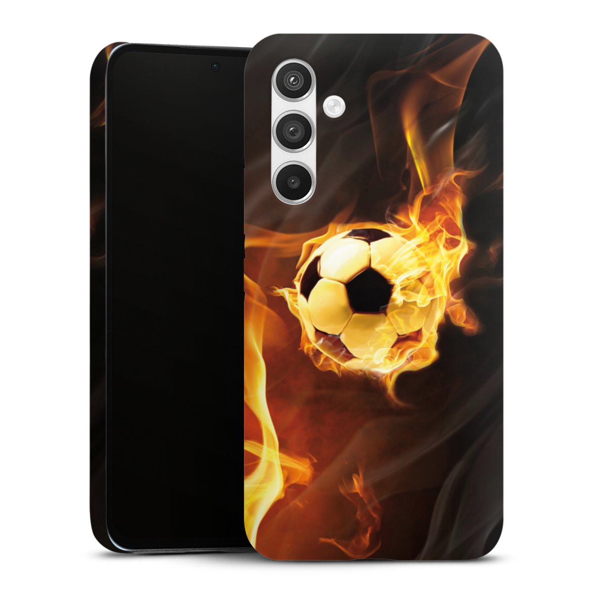 Galaxy A54 5G Handy Premium Case Smartphone Handyhülle Schutzhülle matt Ball Fire Soccer Premium Case