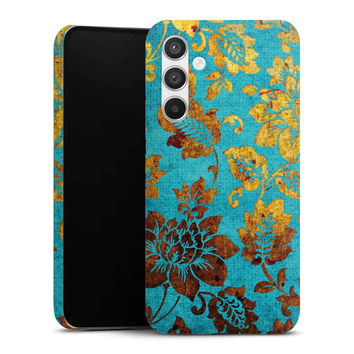 Galaxy A54 5G Handy Premium Case Smartphone Handyhülle Schutzhülle matt Ornament Vintage Flowers Premium Case