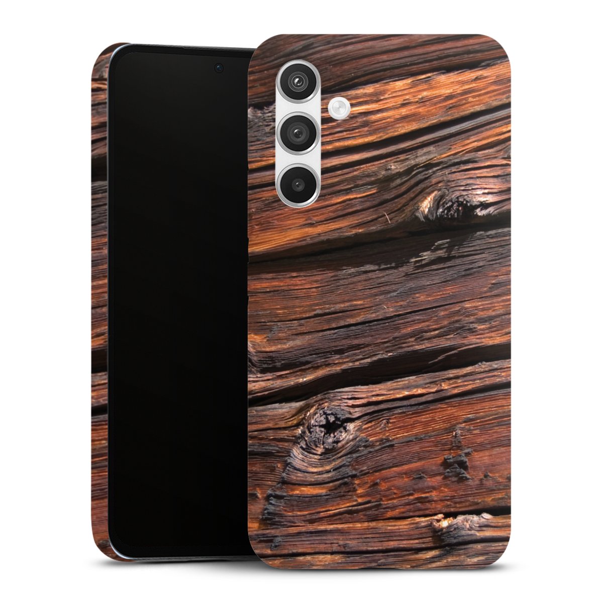 Galaxy A54 5G Handy Premium Case Smartphone Handyhülle Schutzhülle matt Beams Wooden Look Wood Premium Case