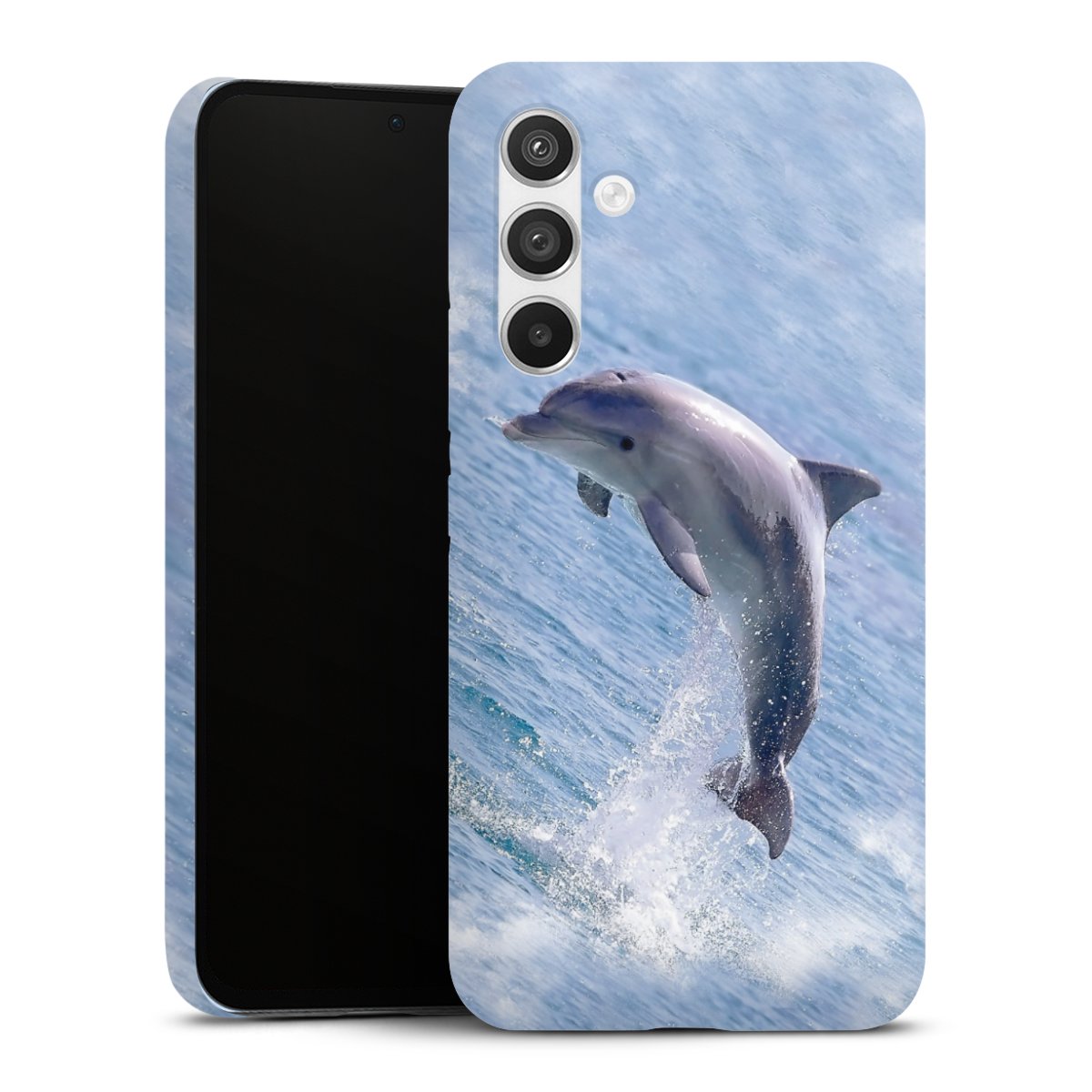 Galaxy A54 5G Handy Premium Case Smartphone Handyhülle Schutzhülle matt Dolphin Ocean Wale Premium Case