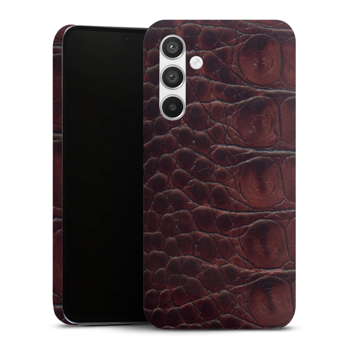 Galaxy A54 5G Handy Premium Case Smartphone Handyhülle Schutzhülle matt Crocodile Animal Print Leather Premium Case