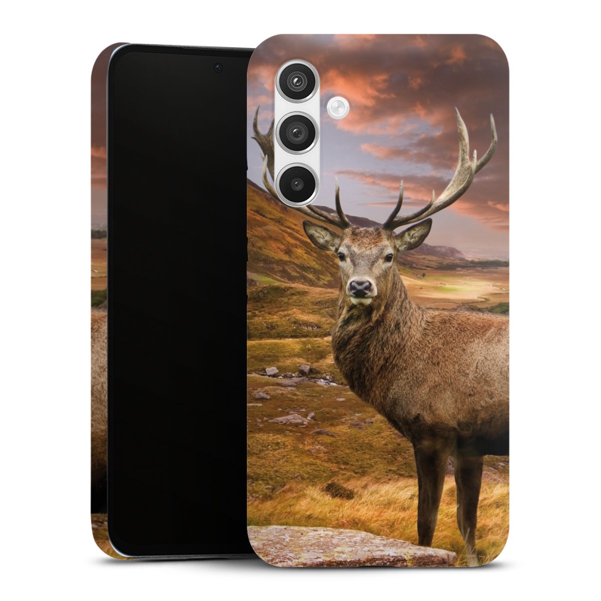 Galaxy A54 5G Handy Premium Case Smartphone Handyhülle Schutzhülle matt Meadow Mountain Deer Premium Case