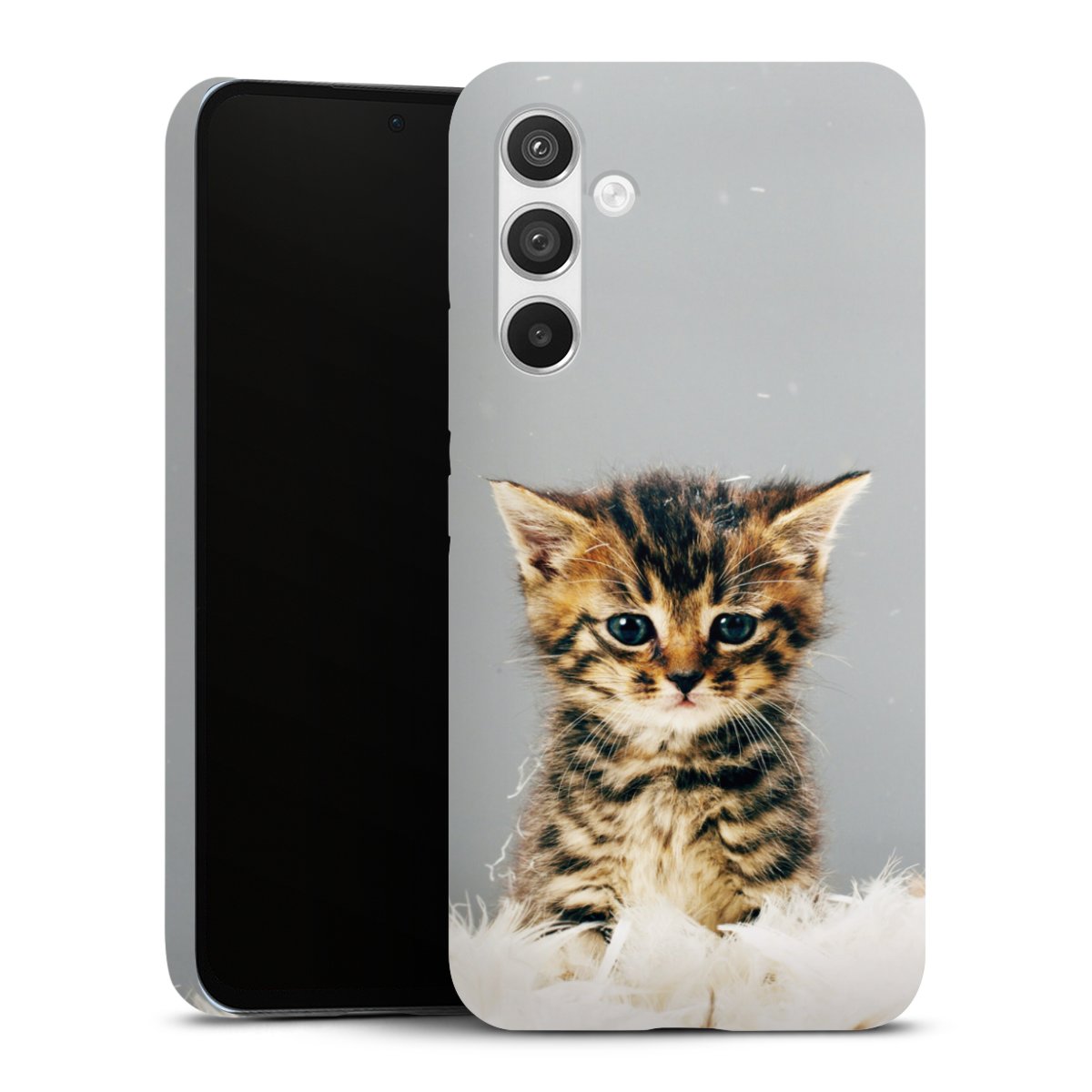 Galaxy A54 5G Handy Premium Case Smartphone Handyhülle Schutzhülle matt Cat Feather Pet Premium Case