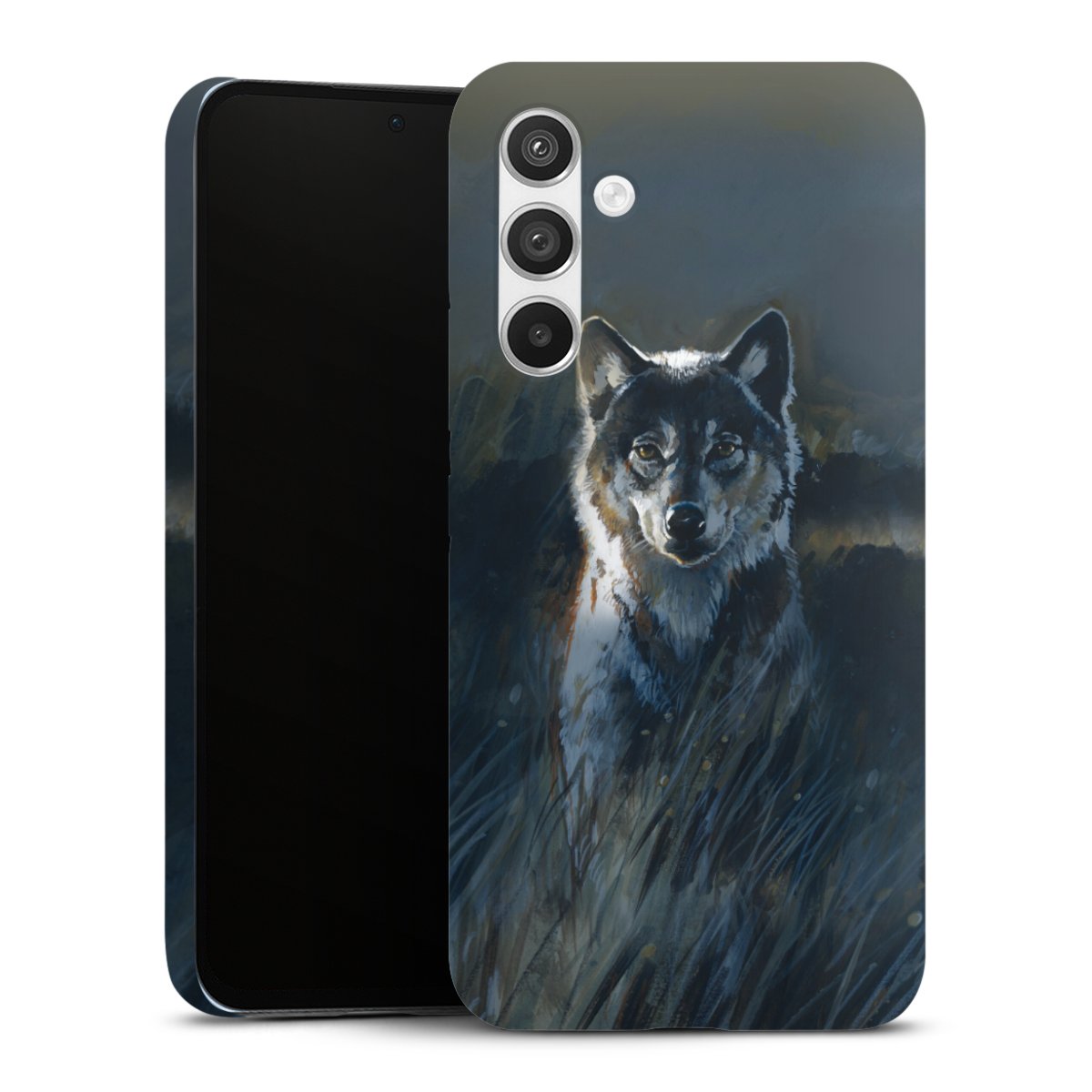 Galaxy A54 5G Handy Premium Case Smartphone Handyhülle Schutzhülle matt Nature Wolf Painting Premium Case