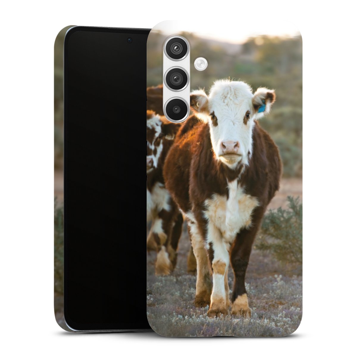 Galaxy A54 5G Handy Premium Case Smartphone Handyhülle Schutzhülle matt Cow Farmer Calf Premium Case