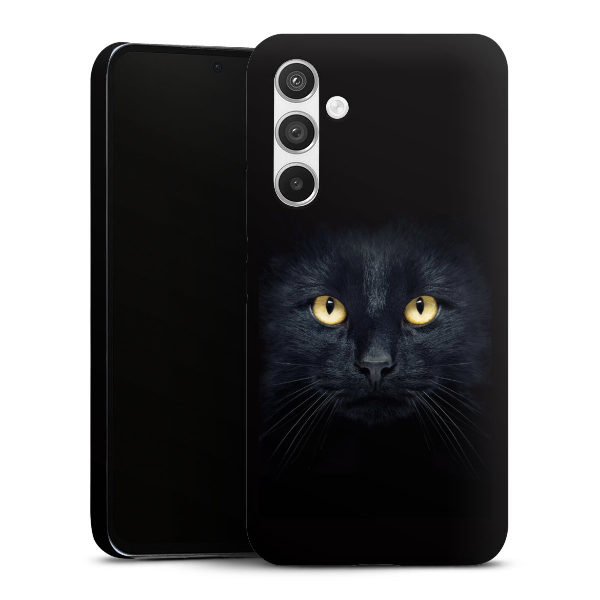 Galaxy A54 5G Handy Premium Case Smartphone Handyhülle Schutzhülle matt Eye Cat Black Premium Case