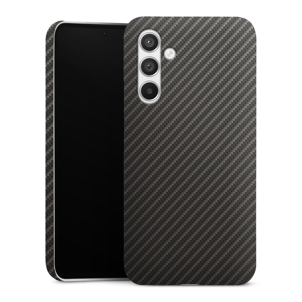 Galaxy A54 5G Handy Premium Case Smartphone Handyhülle Schutzhülle glänzend Metallic Look Carbon Muster Premium Case