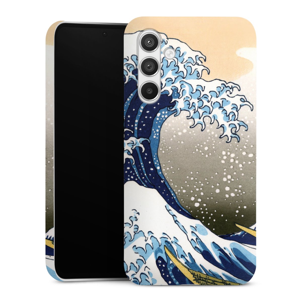 Galaxy A54 5G Handy Premium Case Smartphone Handyhülle Schutzhülle glänzend Kunst Katsushika Hokusai Die Große Welle Vor Kanagawa Premium Case