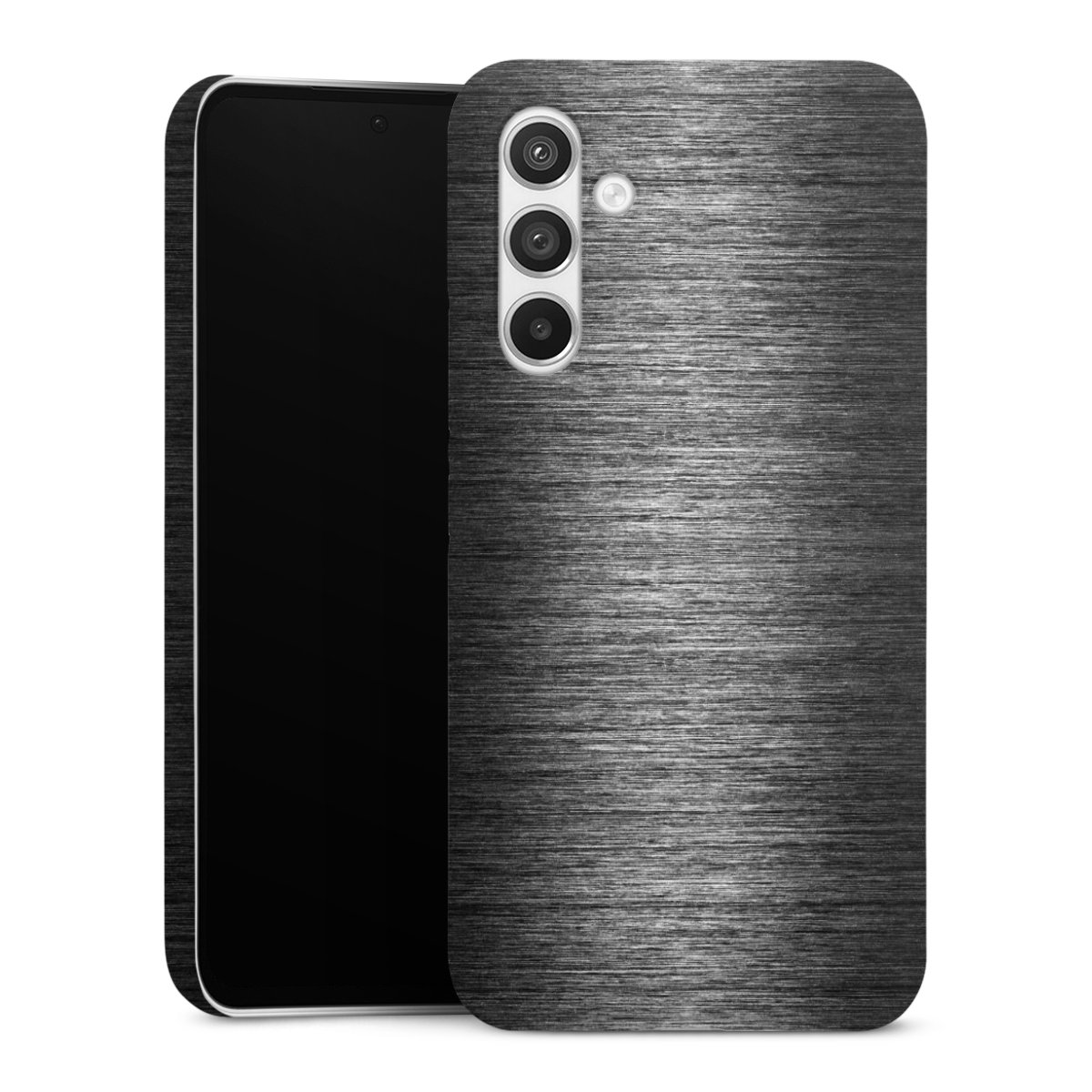 Galaxy A54 5G Handy Premium Case Smartphone Handyhülle Schutzhülle glänzend Metallic Look Anthracite Metal Premium Case