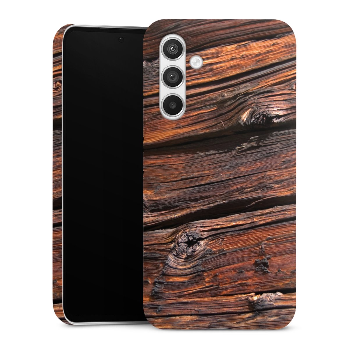 Galaxy A54 5G Handy Premium Case Smartphone Handyhülle Schutzhülle glänzend Beams Wooden Look Wood Premium Case