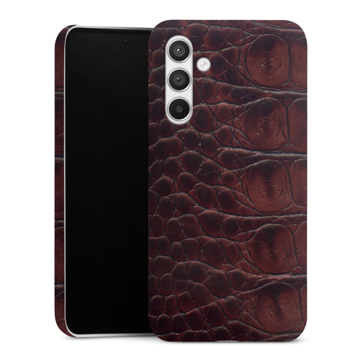 Galaxy A54 5G Handy Premium Case Smartphone Handyhülle Schutzhülle glänzend Crocodile Animal Print Leather Premium Case