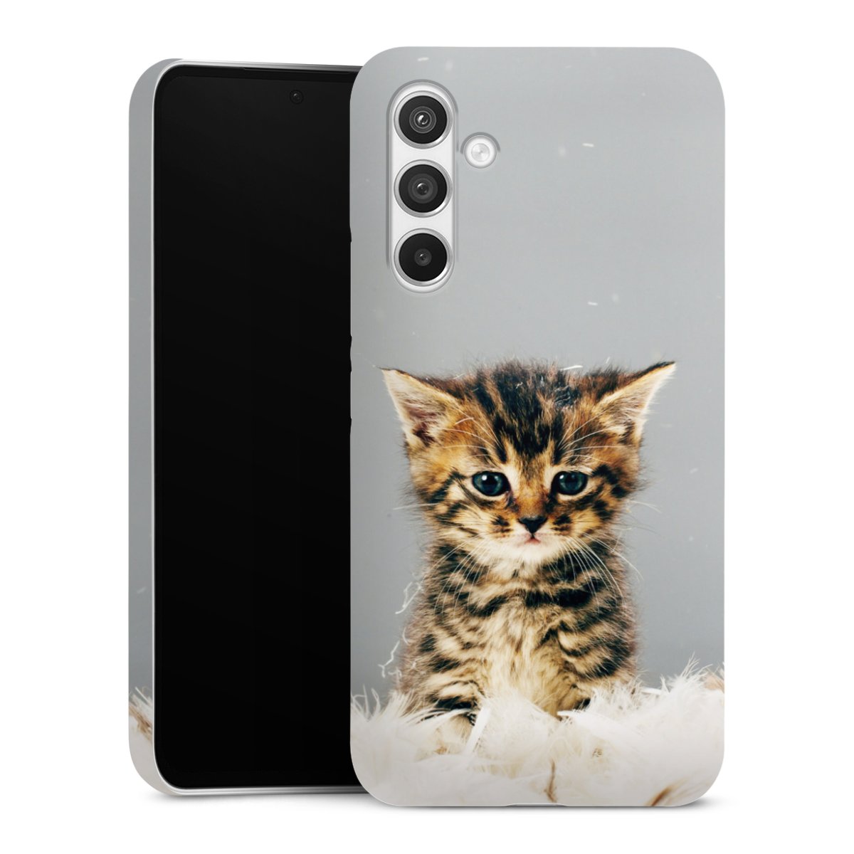 Galaxy A54 5G Handy Premium Case Smartphone Handyhülle Schutzhülle glänzend Cat Feather Pet Premium Case