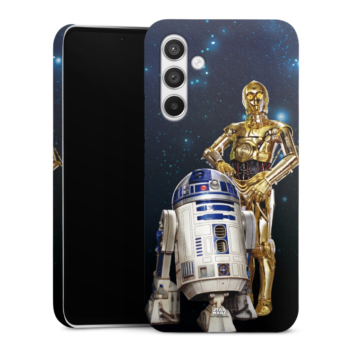 Galaxy A54 5G Handy Premium Case Smartphone Handyhülle Schutzhülle glänzend Weltall Star Wars R2d2 Premium Case