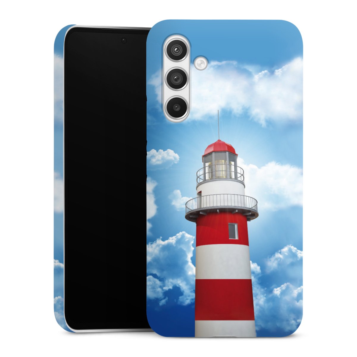 Galaxy A54 5G Handy Premium Case Smartphone Handyhülle Schutzhülle glänzend Lighthouse Sky Cloud Premium Case