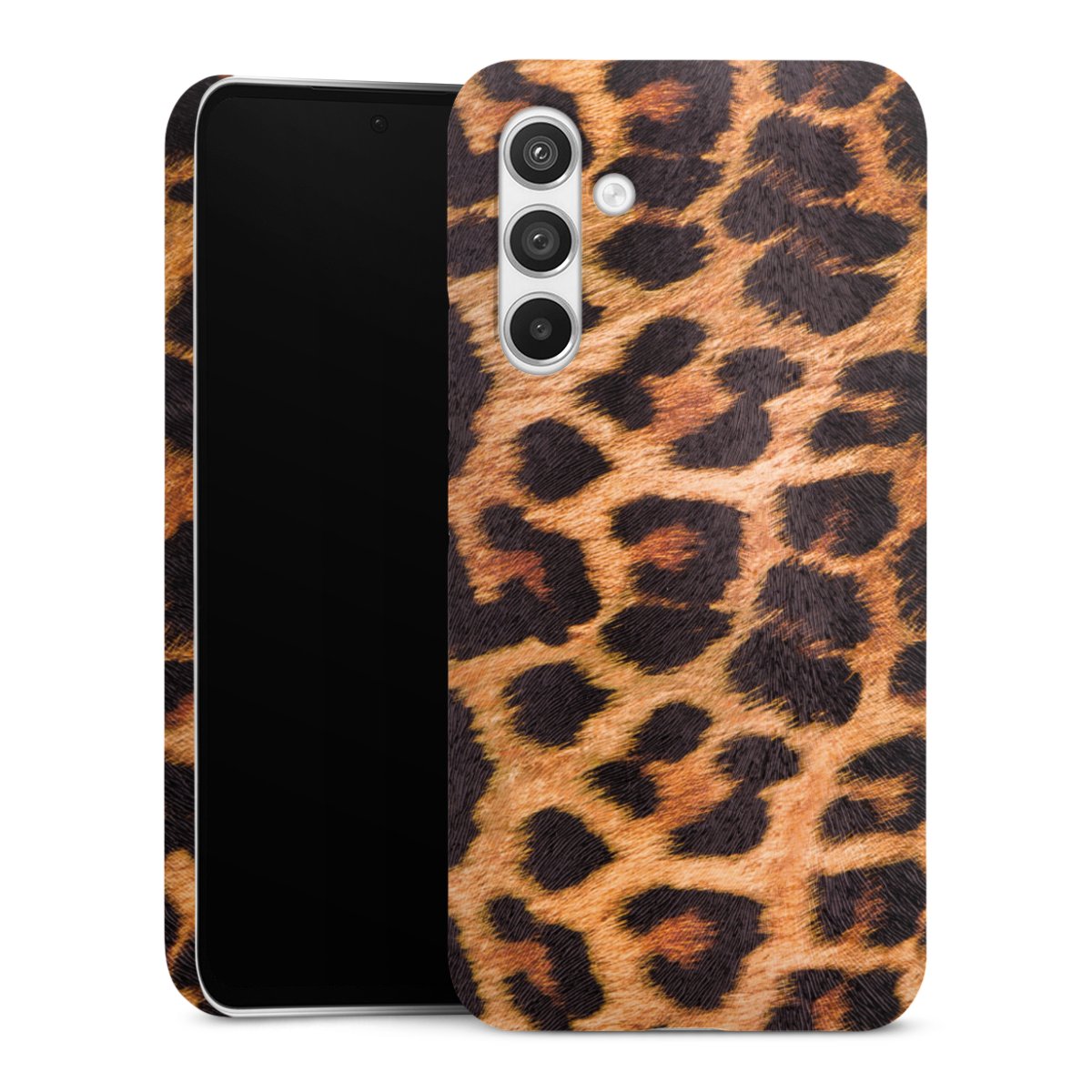 Galaxy A54 5G Handy Premium Case Smartphone Handyhülle Schutzhülle glänzend Animal Print Leopard Fur Premium Case