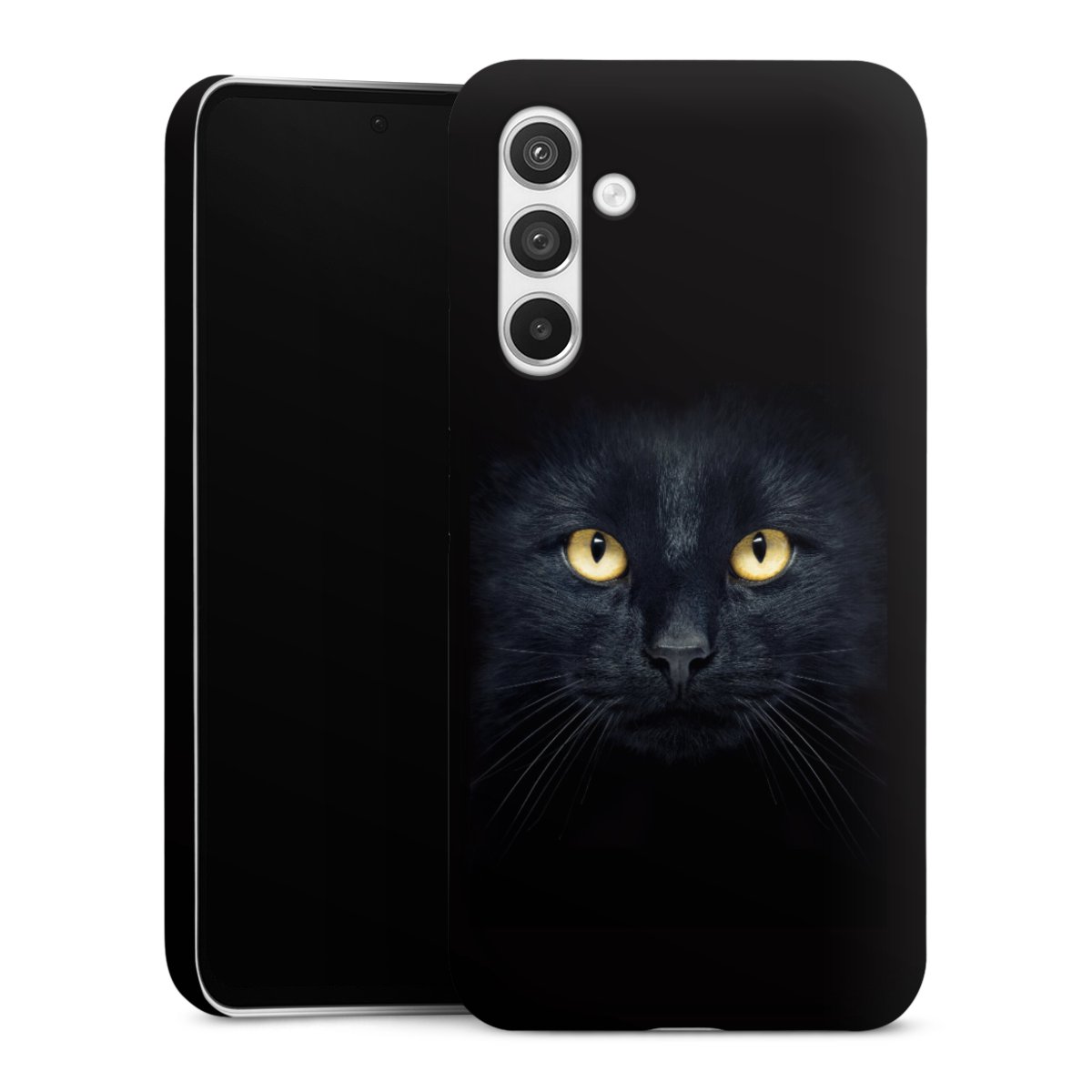 Galaxy A54 5G Handy Premium Case Smartphone Handyhülle Schutzhülle glänzend Eye Cat Black Premium Case