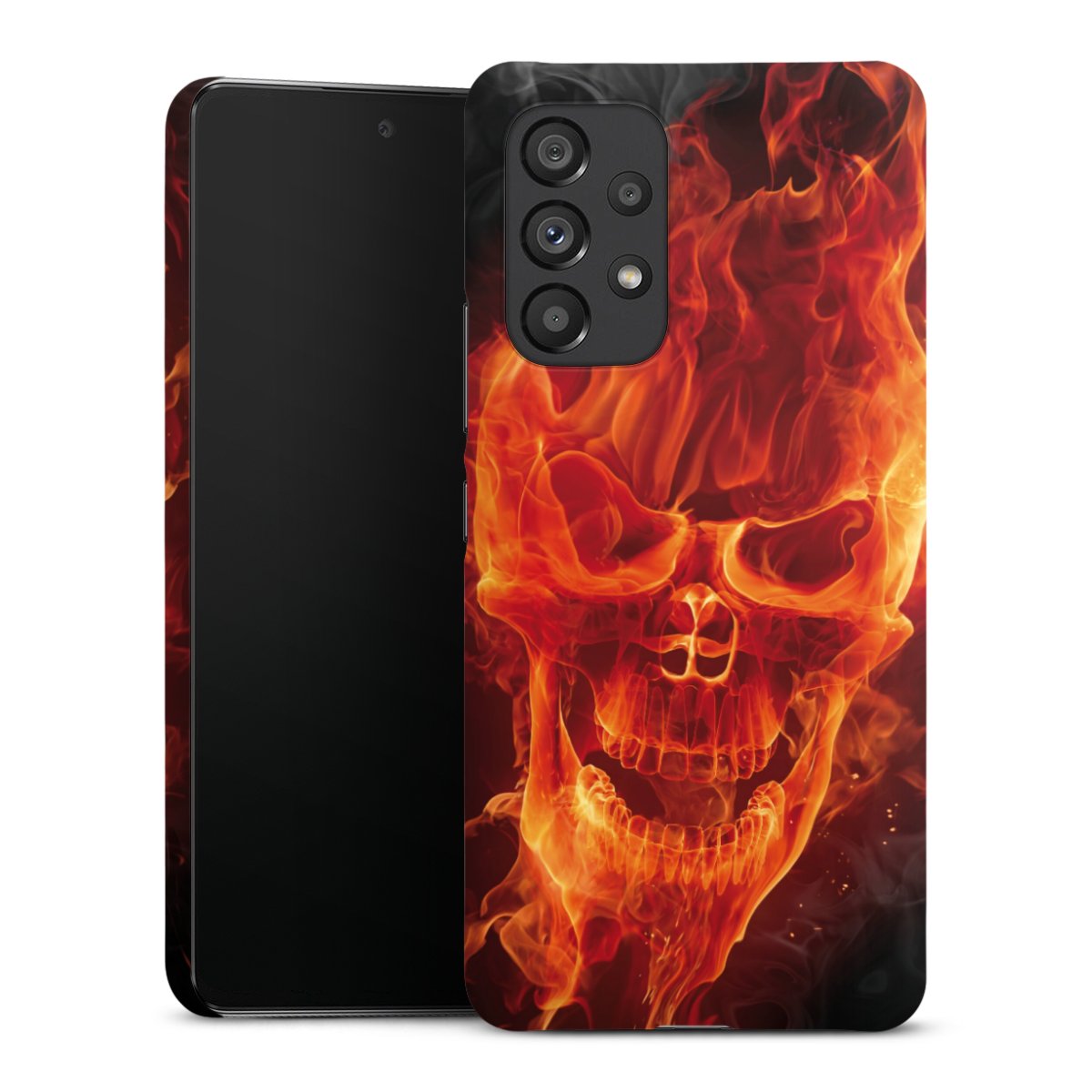 Galaxy A53 5G Handy Premium Case Smartphone Handyhülle Schutzhülle matt Totenkopf Skull Fire Premium Case