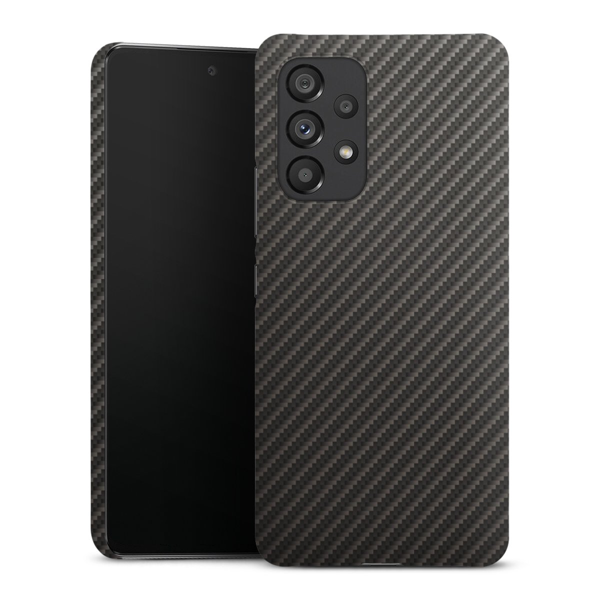 Galaxy A53 5G Handy Premium Case Smartphone Handyhülle Schutzhülle matt Metallic Look Carbon Muster Premium Case