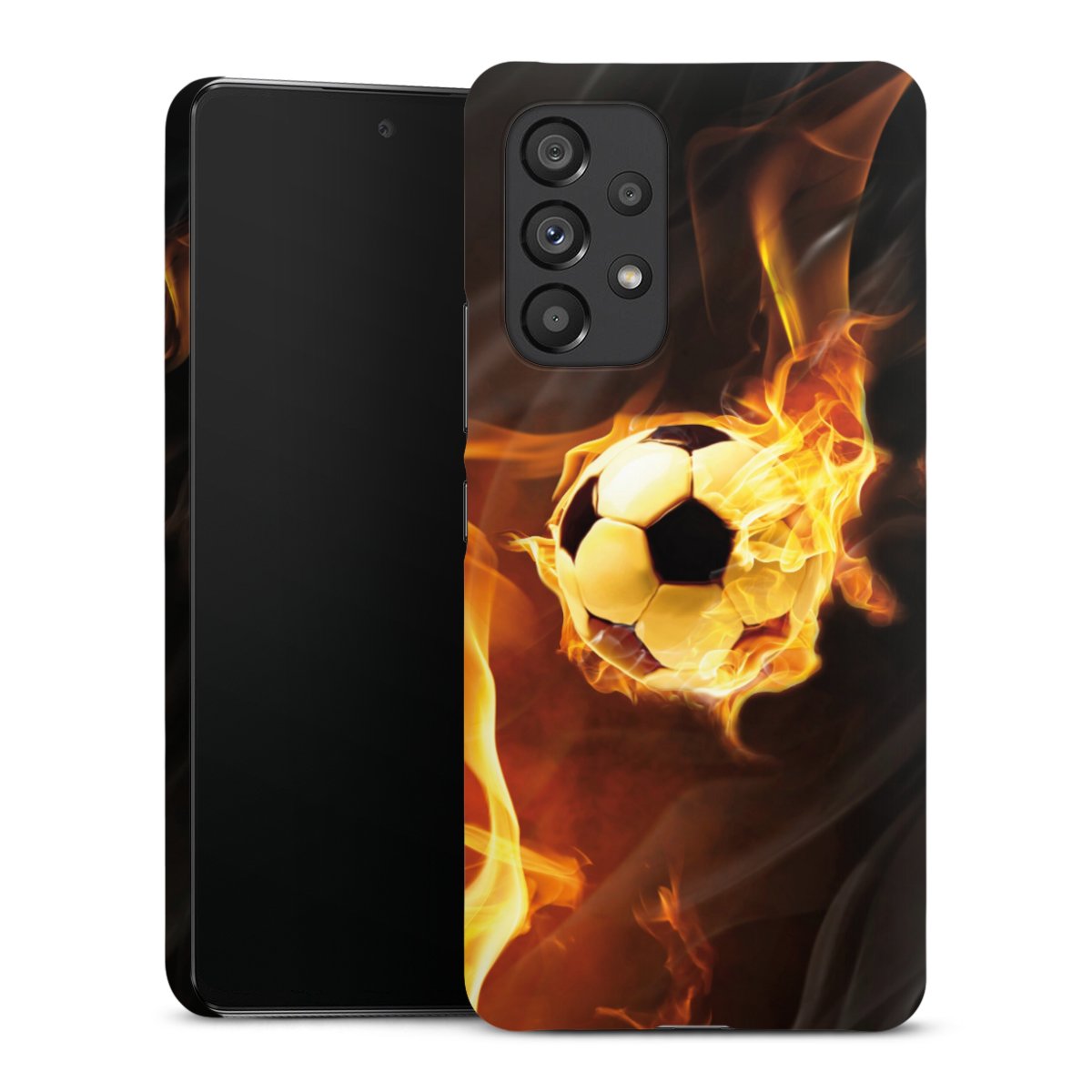 Galaxy A53 5G Handy Premium Case Smartphone Handyhülle Schutzhülle matt Ball Fire Soccer Premium Case