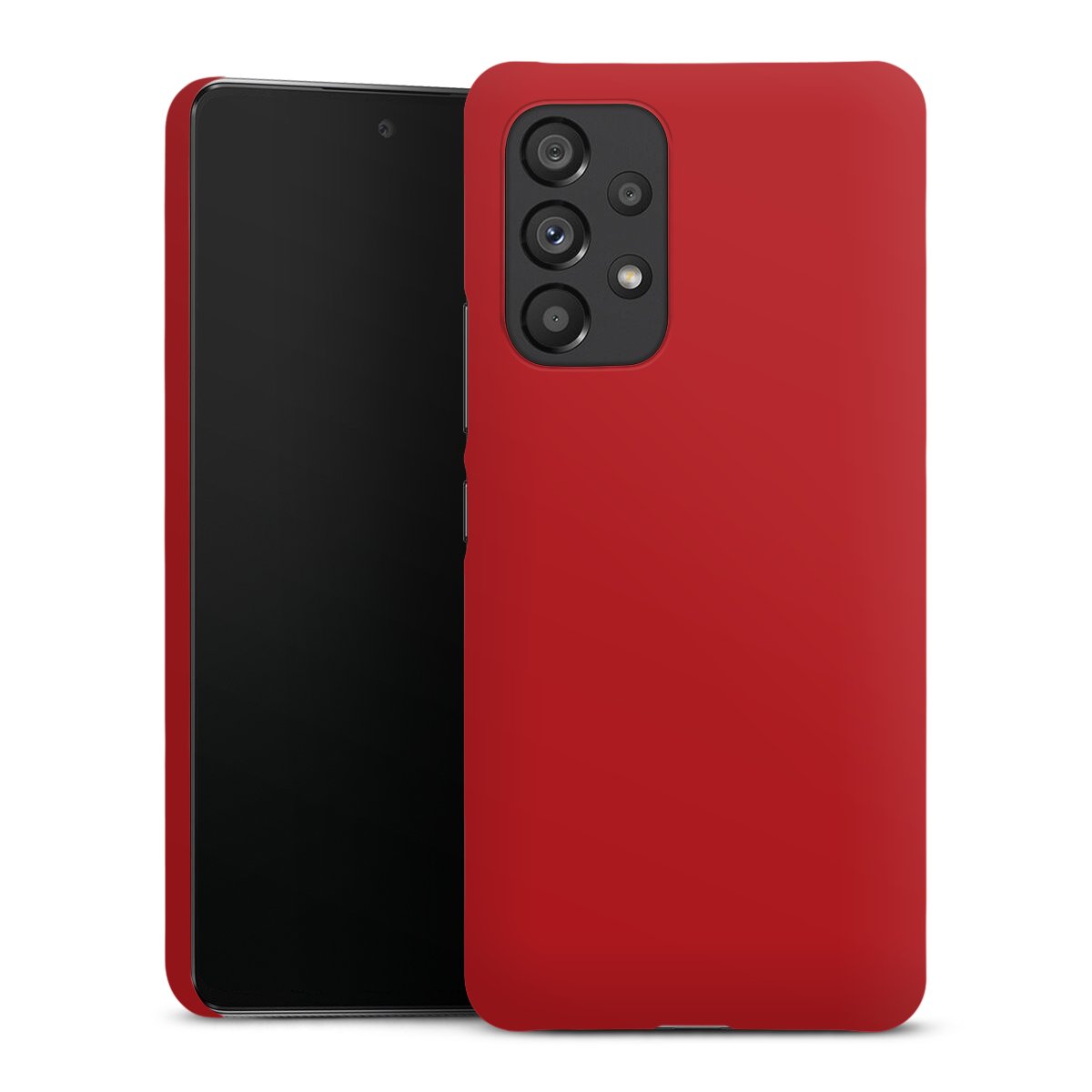 Galaxy A53 5G Handy Premium Case Smartphone Handyhülle Schutzhülle matt Colour Unicoloured Red Premium Case