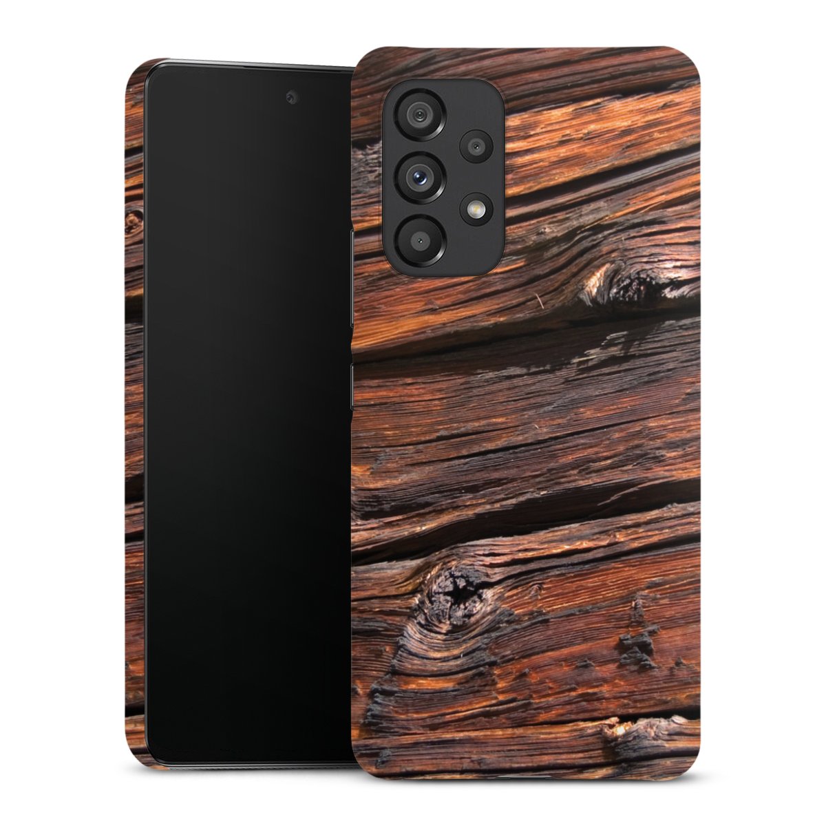 Galaxy A53 5G Handy Premium Case Smartphone Handyhülle Schutzhülle matt Beams Wooden Look Wood Premium Case