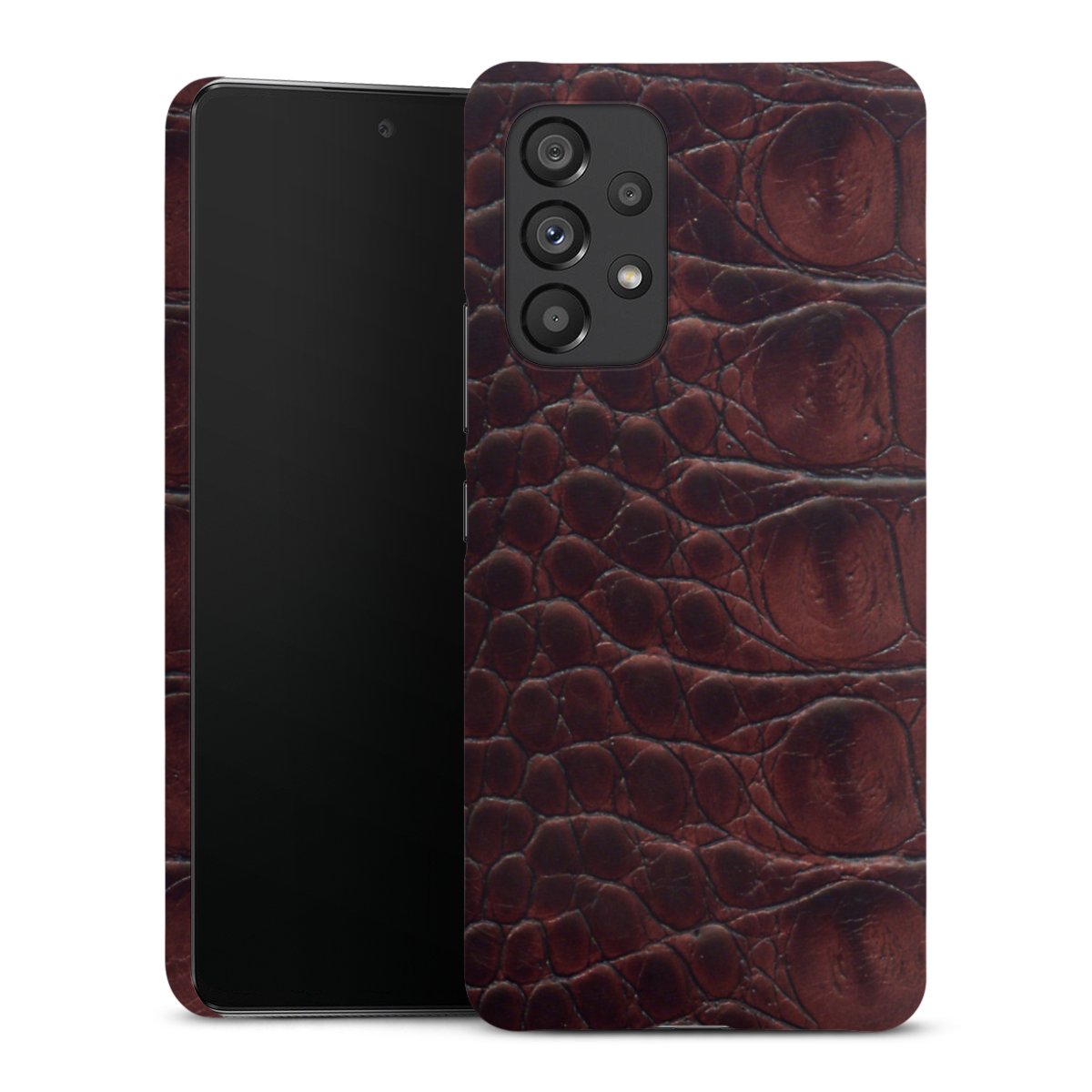 Galaxy A53 5G Handy Premium Case Smartphone Handyhülle Schutzhülle matt Crocodile Animal Print Leather Premium Case