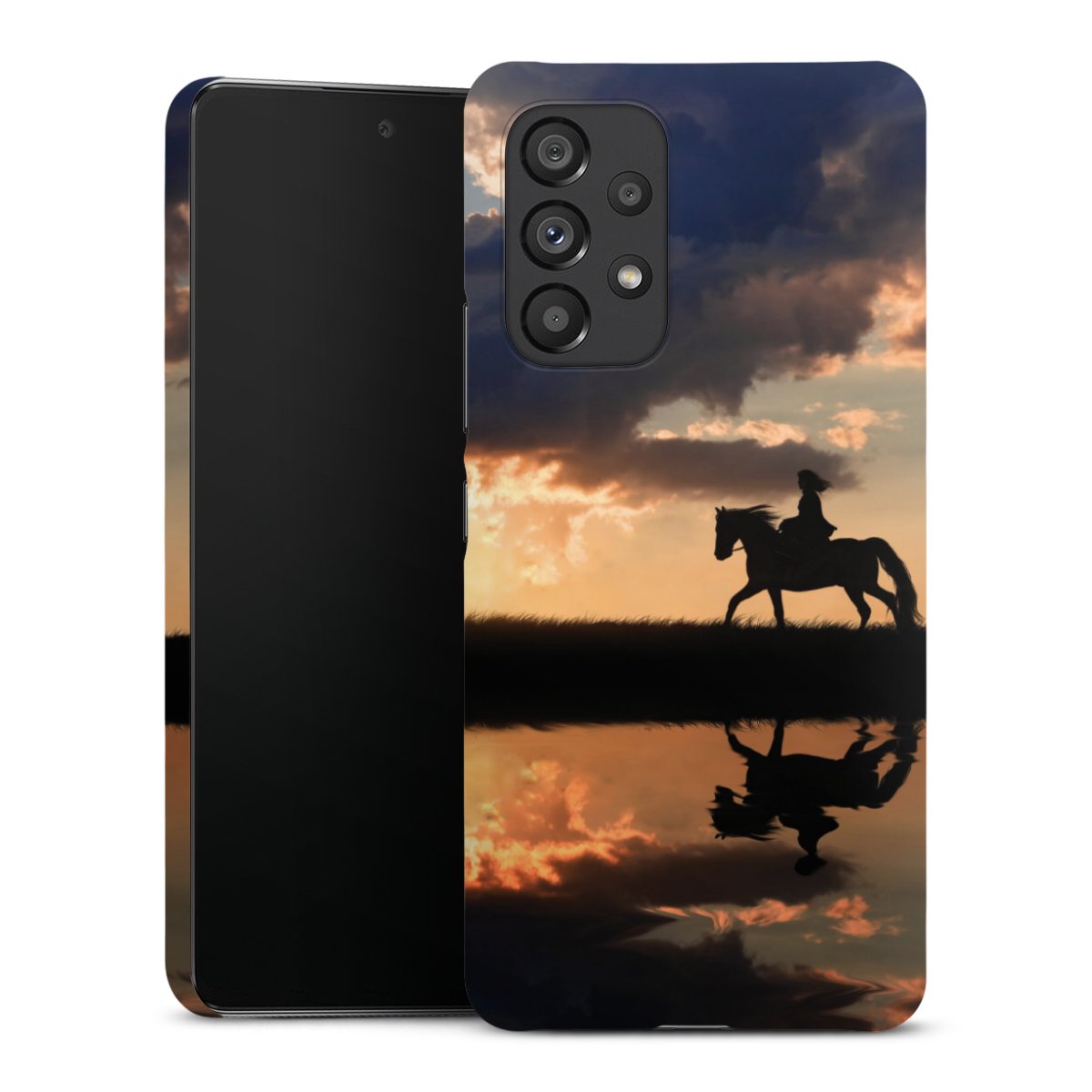 Galaxy A53 5G Handy Premium Case Smartphone Handyhülle Schutzhülle matt Horse Sunset Horseback Riding Premium Case