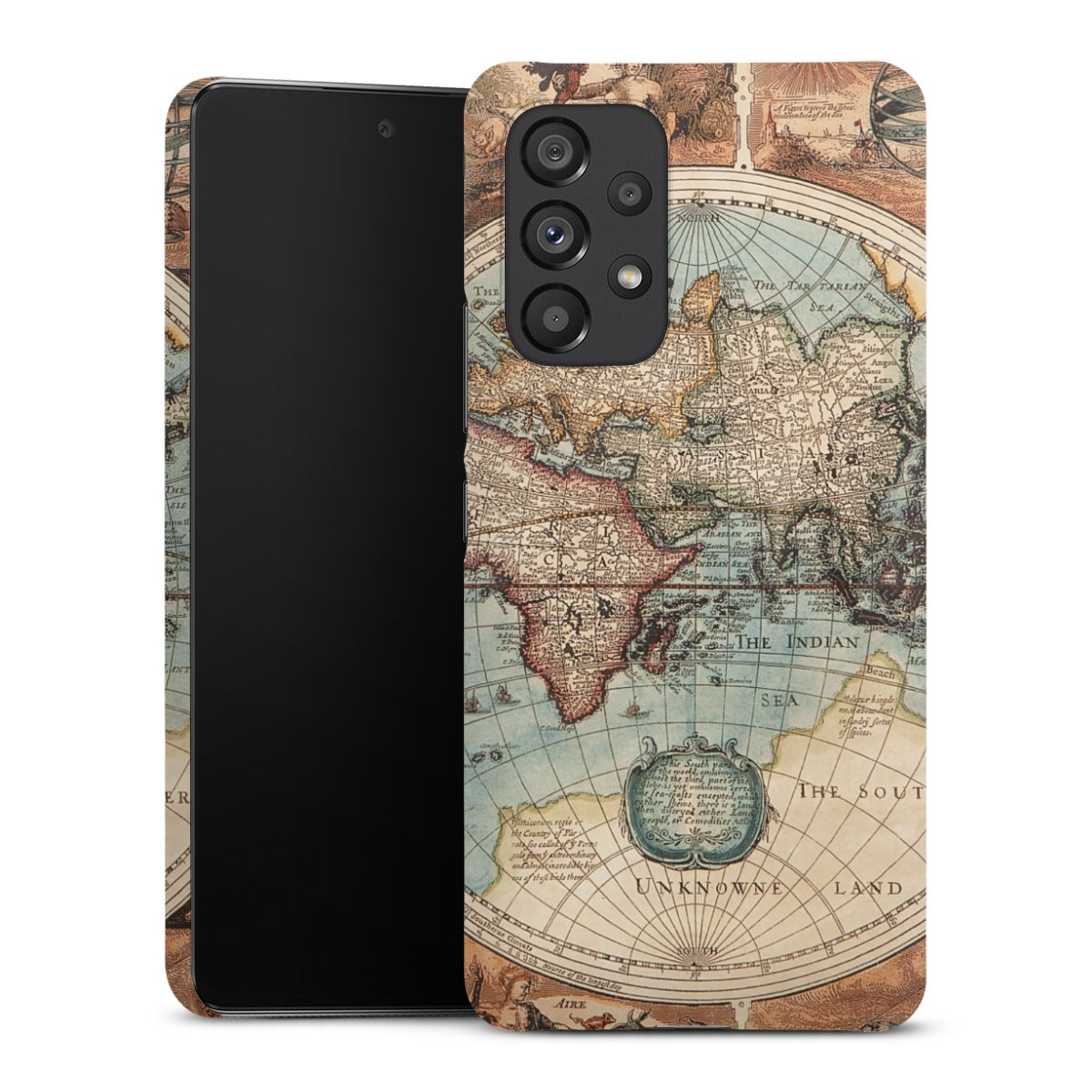 Galaxy A53 5G Handy Premium Case Smartphone Handyhülle Schutzhülle matt World Map Vintage Map Premium Case