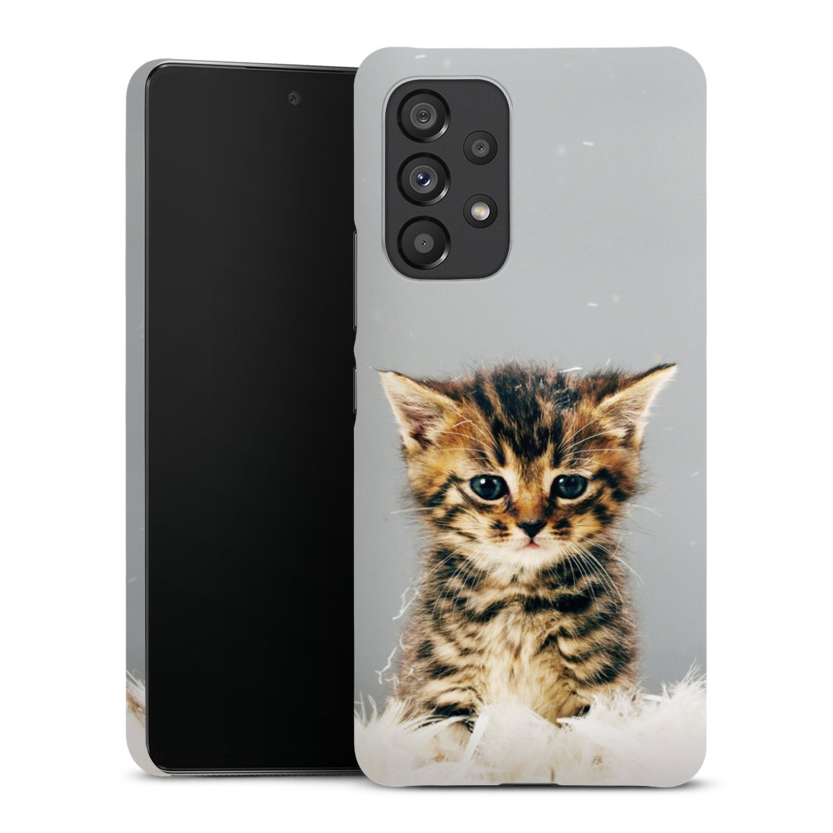 Galaxy A53 5G Handy Premium Case Smartphone Handyhülle Schutzhülle matt Cat Feather Pet Premium Case