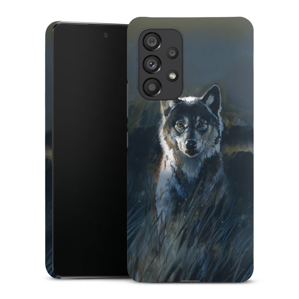 Galaxy A53 5G Handy Premium Case Smartphone Handyhülle Schutzhülle matt Nature Wolf Painting Premium Case