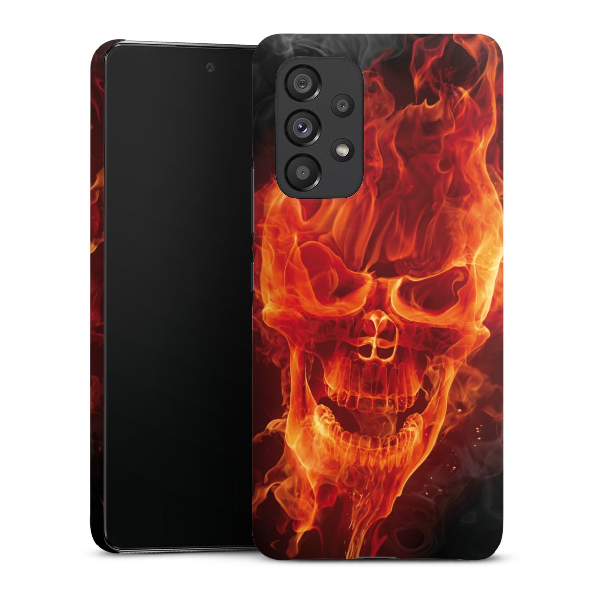 Galaxy A53 5G Handy Premium Case Smartphone Handyhülle Schutzhülle glänzend Totenkopf Skull Fire Premium Case