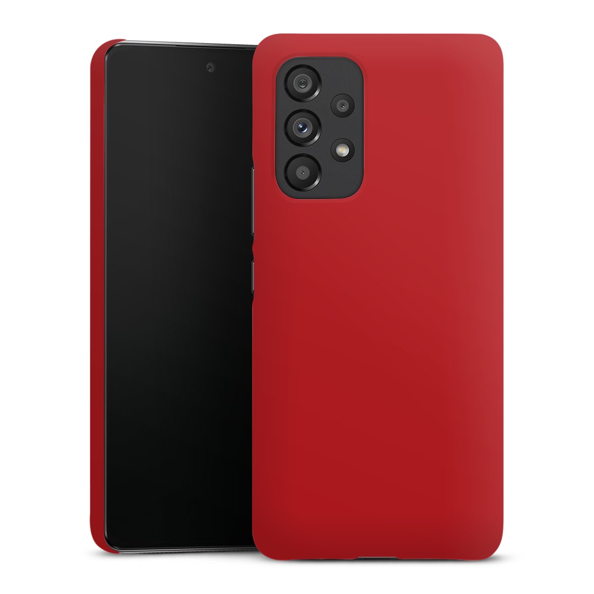 Galaxy A53 5G Handy Premium Case Smartphone Handyhülle Schutzhülle glänzend Colour Unicoloured Red Premium Case