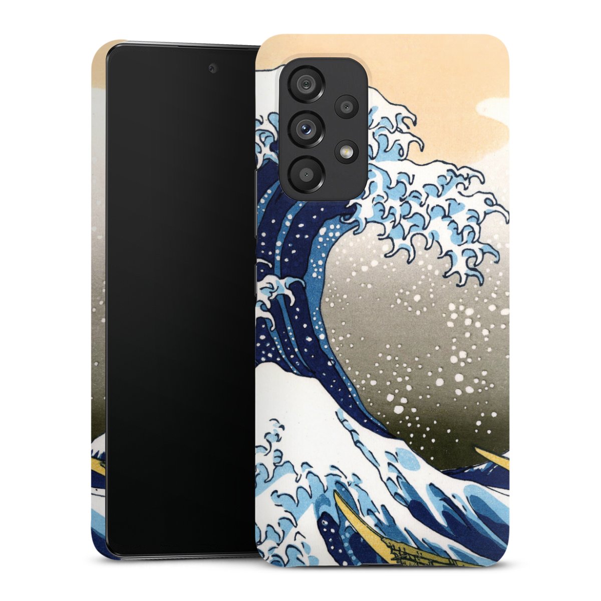 Galaxy A53 5G Handy Premium Case Smartphone Handyhülle Schutzhülle glänzend Kunst Katsushika Hokusai Die Große Welle Vor Kanagawa Premium Case