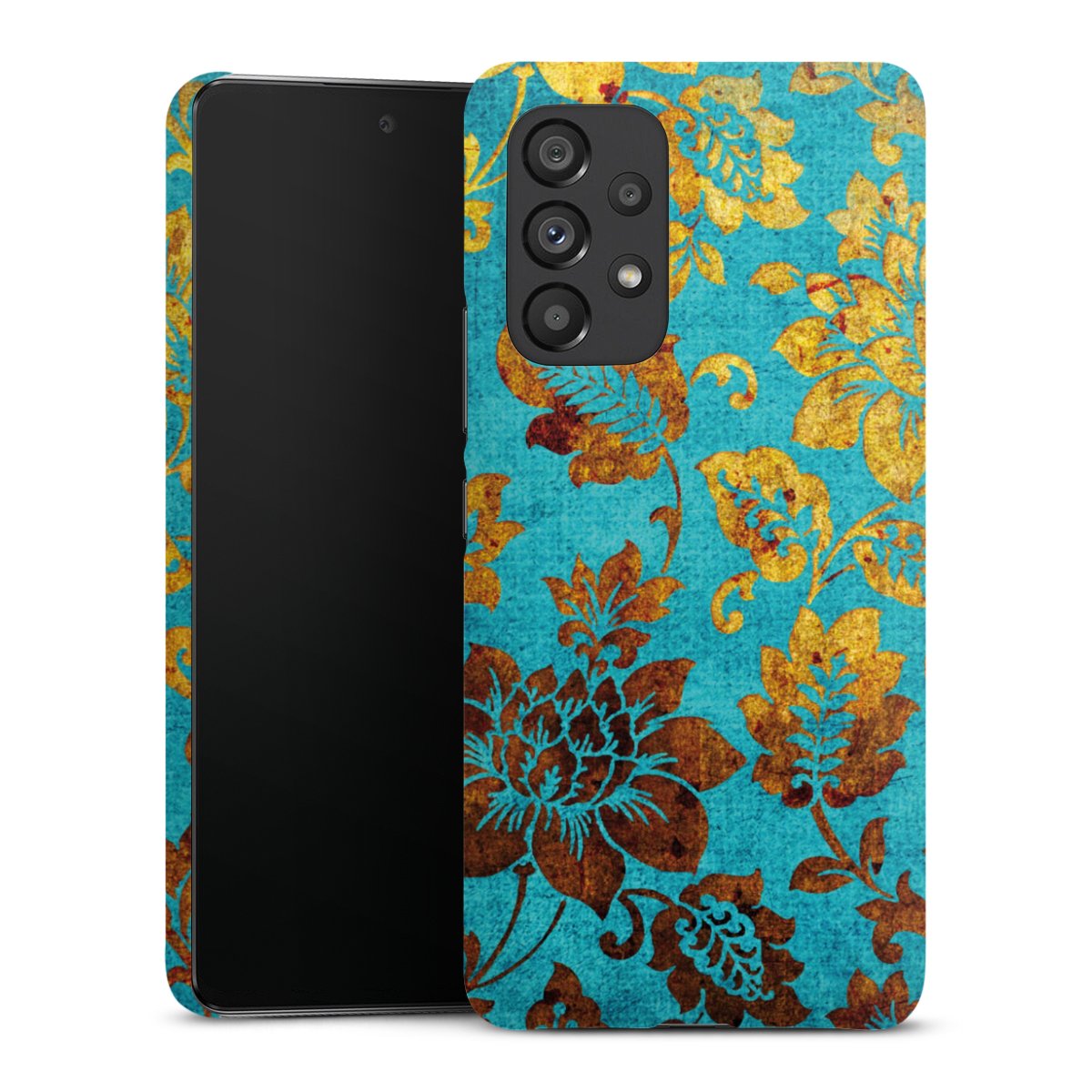 Galaxy A53 5G Handy Premium Case Smartphone Handyhülle Schutzhülle glänzend Ornament Vintage Flowers Premium Case