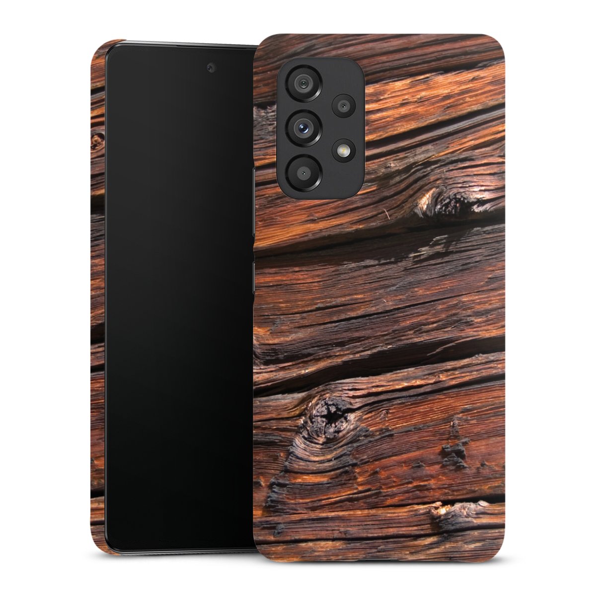 Galaxy A53 5G Handy Premium Case Smartphone Handyhülle Schutzhülle glänzend Beams Wooden Look Wood Premium Case