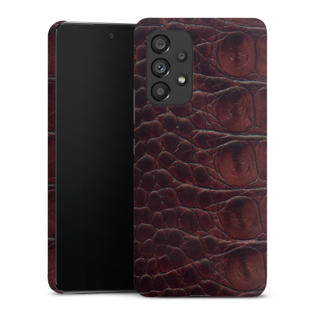 Galaxy A53 5G Handy Premium Case Smartphone Handyhülle Schutzhülle glänzend Crocodile Animal Print Leather Premium Case