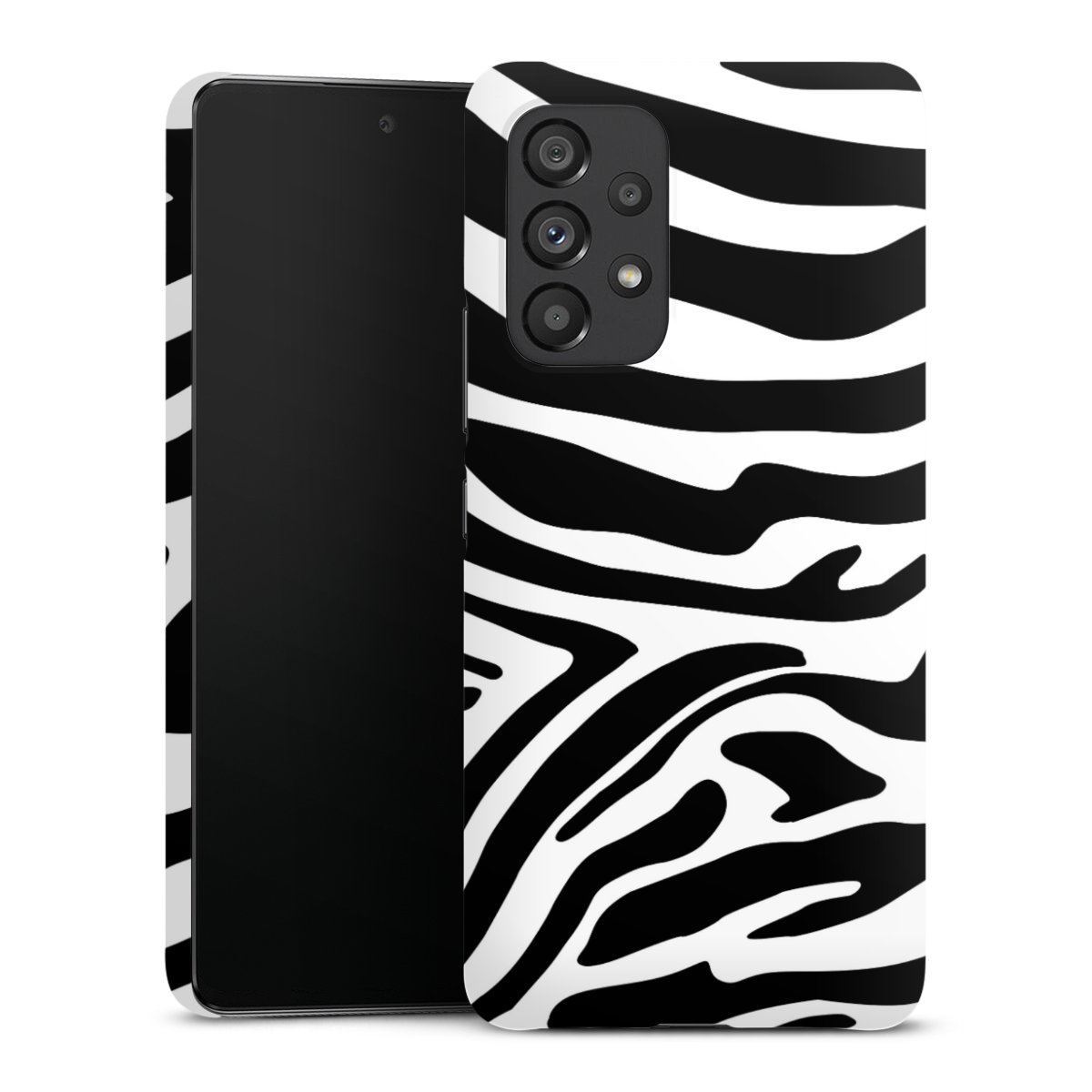 Galaxy A53 5G Handy Premium Case Smartphone Handyhülle Schutzhülle glänzend Zebra Animal Look Animal Print Premium Case