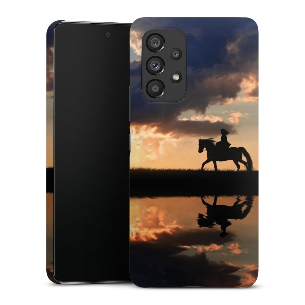 Galaxy A53 5G Handy Premium Case Smartphone Handyhülle Schutzhülle glänzend Horse Sunset Horseback Riding Premium Case