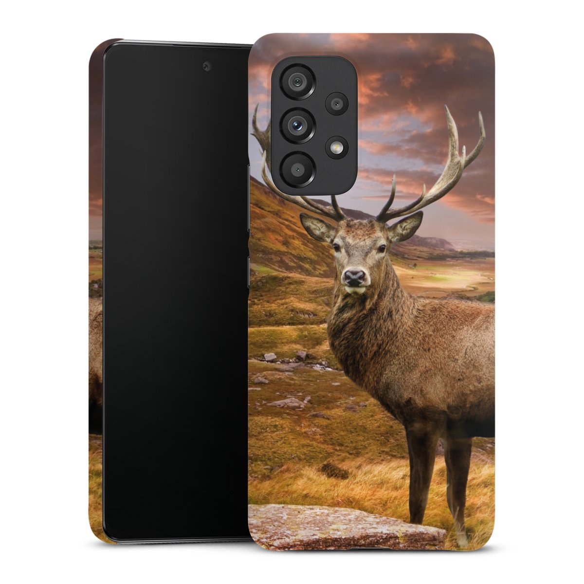 Galaxy A53 5G Handy Premium Case Smartphone Handyhülle Schutzhülle glänzend Meadow Mountain Deer Premium Case