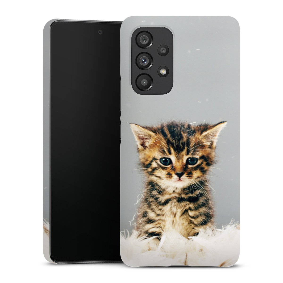 Galaxy A53 5G Handy Premium Case Smartphone Handyhülle Schutzhülle glänzend Cat Feather Pet Premium Case