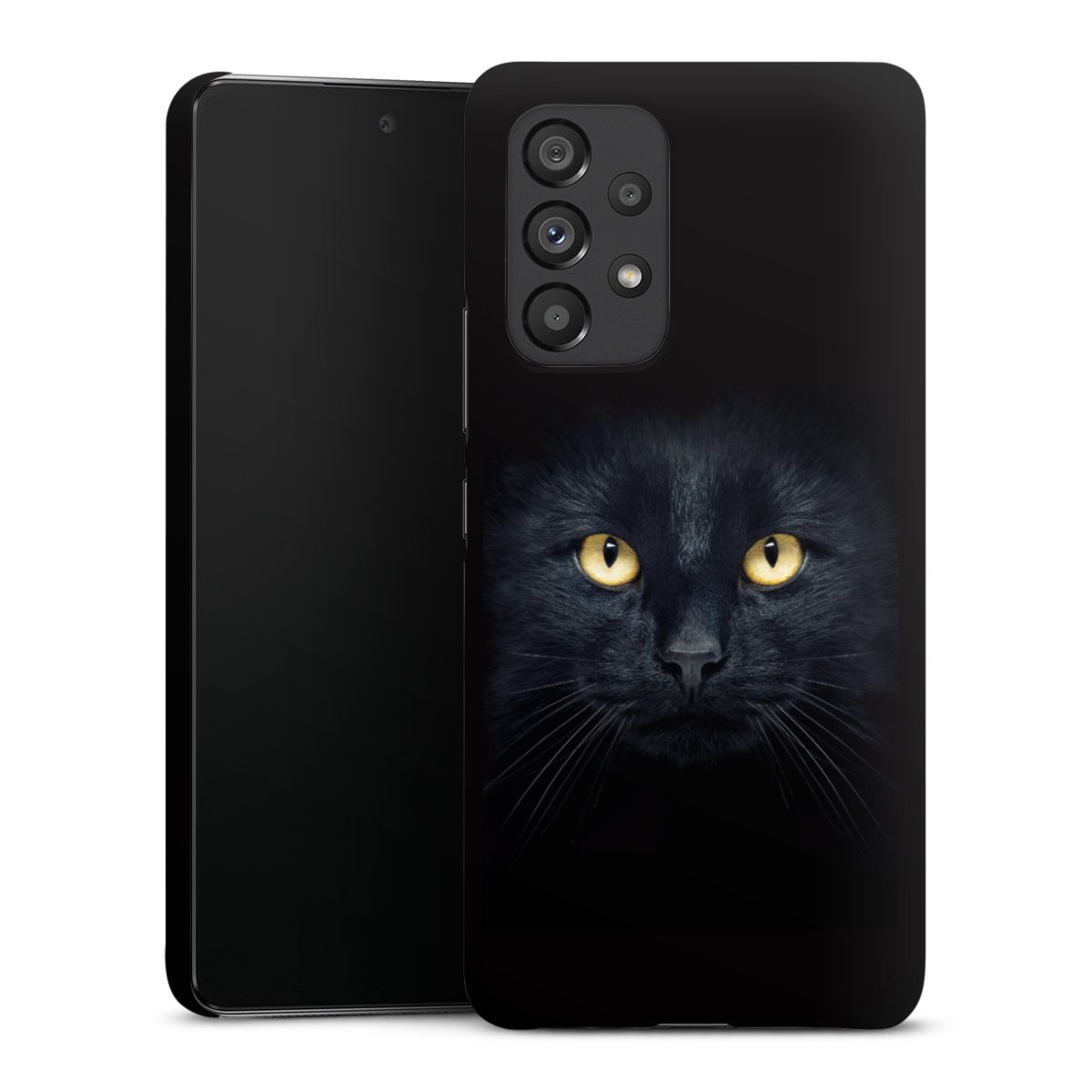 Galaxy A53 5G Handy Premium Case Smartphone Handyhülle Schutzhülle glänzend Eye Cat Black Premium Case